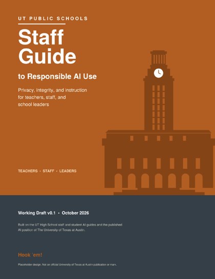 Cover of the draft Staff Guide to Responsible AI Use
